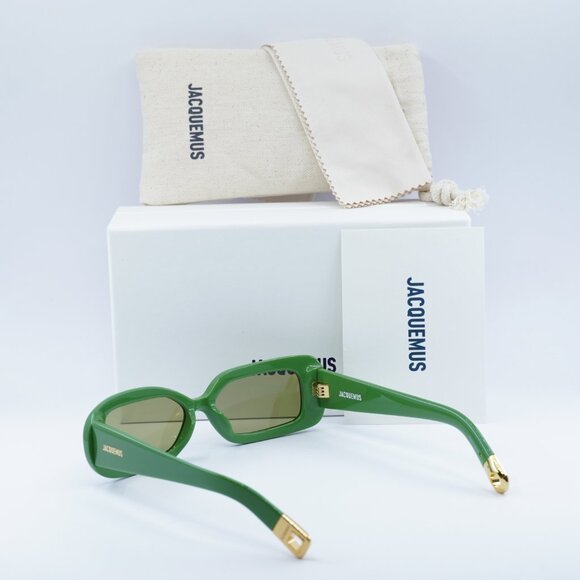 Jacquemus ROND CARRE JAC/11 C3 Rectangle Sunglasses - Jade Green/Green - Picture 12 of 12